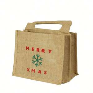 Wholesale Reusable Multifunctional Burlap <b>Bag</b> Foldable Waterproof Christmas <b>Gift</b> Jute Shopping <b>Bag</b> - Product Image 5