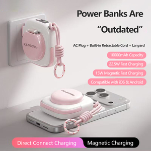 Batterie externe 6-en-1 10000/20000mAh <span class=keywords><strong>avec</strong></span> <span class=keywords><strong>chargeur</strong></span> magnétique sans fil 15W, contrôle de température IA et charge multi-appareils pour iPhone - Product Image 1