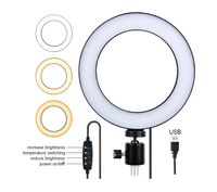Populaire LED multi-lumière effet Tiktok anneau lumineux pliable maquillage selfie anneau lumineux pour la diffusion en direct rond trépied portable