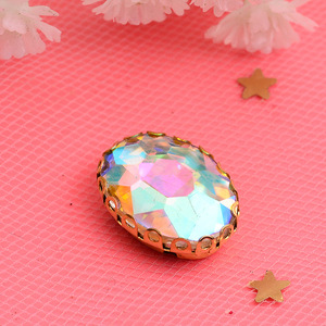 Strass ovales en verre à 12 facettes, qualité A, pour couture manuelle et vêtements DIY - Product Image 4