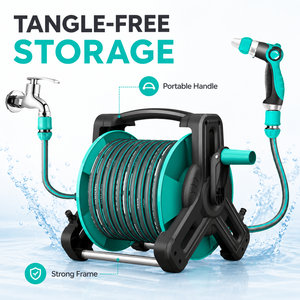 High Quality Retractable Automatic Wall-mounted Plastic Garden Hose Reel Heavy Duty 1/2'' Anti-UV High Pressure for Car Lawn - Product Image 1