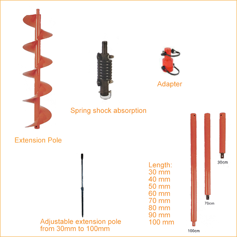 Perceuse au sol à poussée manuelle à essence de AG001-1E48F 68cc tarière à essence