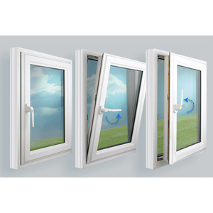 Fenêtre à <span class=keywords><strong>battant</strong></span> inclinable et tournante en verre upvc à <span class=keywords><strong>double</strong></span> <span class=keywords><strong>vitrage</strong></span> moderne de style européen sur mesure - Product Image 1