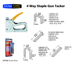 U-type staple gun 4-in-1 Industrial DIY JY570A Staple Gun 18Gauge <b>Brad</b> 6(1/4)-14mm(9/16) Rear Loading Hand Tools - Product Image 2