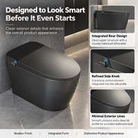 WC intelligent carré japonais avec bidet intégré, chasse d'eau automatique, fonction Super Swirl, siège chauffant et télécommande pour salle de bain