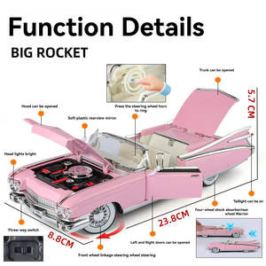 Diecast <span class=keywords><strong>1</strong></span>:<span class=keywords><strong>24</strong></span> aleación modelo <span class=keywords><strong>Cadillac</strong></span> <span class=keywords><strong>Eldorado</strong></span> con sonido y luz puertas de retroceso abierto Metal viejo coche modelo exhibición colección juguete - Product Image 2