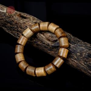 Pulsera de Madera de Agar Natural, Cuentas de Bambú Lu Thong de 12 mm, Grado 1, Joyería para Meditación - Product Image 3