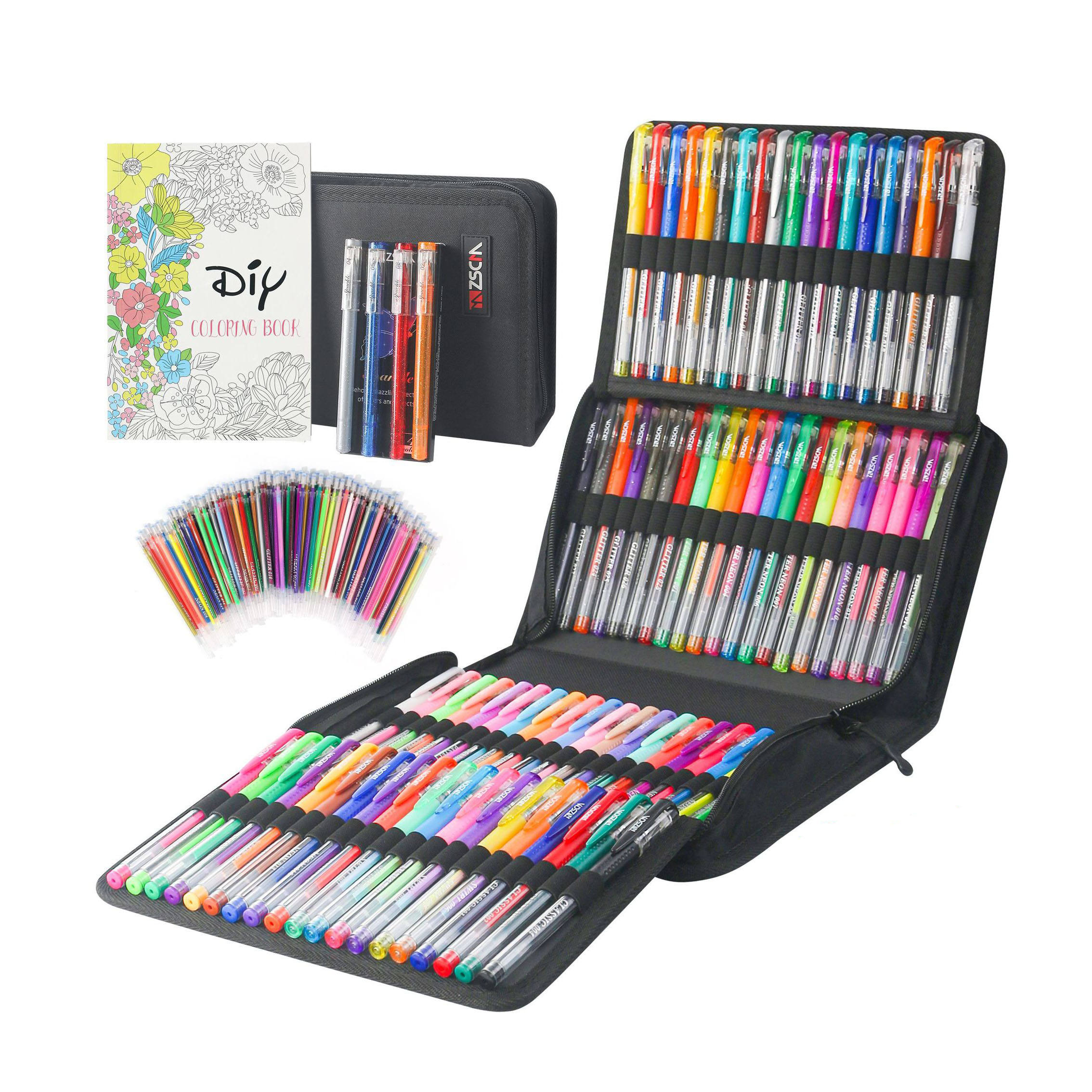 Ubuy Tanmit Glitter Gel Pens Tanmit Black Gel Pens 100 Colors Art