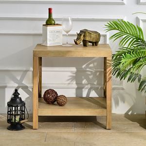 Table basse en bois naturel INNOVA pour salon, avec un design décoratif antique, idéale pour les canapés - Product Image 4