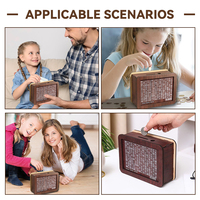 Hucha de madera personalizada DIY con orejas de gato y contador, caja de ahorro de dinero de 500/1000 pesos para niños y adultos, rastreador de objetivos de ahorro
