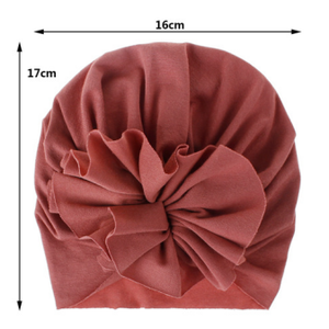 Aksesori Ikat Kepala Bayi Baru Lahir Topi Sorban India Anak-anak Laki-laki Perempuan Simpul Katun Beanie Topi Bunga Padat Lembut Kepala Wraps - Product Image 4