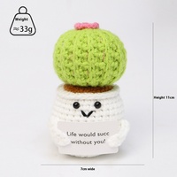 Poupée en coton crochetée à la main en forme d'abeille en pot, motif dessin animé, avec broderie de pomme de terre, finition positive, cadeaux, carte, broderie au point de croix, travaux d'aiguille