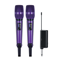 Microphone sans fil GAW-SKM9000B UHF double système de micro dynamique en métal sans fil avec récepteur rechargeable pour le chant karaoké