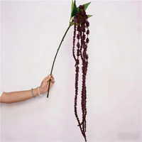 Groothandel 125cm zijden kunstmatige amarant schuimgroen hangend blad 6 takken voor Thanksgiving bloemstuk
