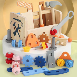 Juego de <span class=keywords><strong>herramientas</strong></span> de madera para juego de imitación al por mayor, <span class=keywords><strong>juguete</strong></span> de madera para niños con tuercas y tornillos para ensamblar - Product Image 3