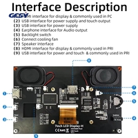MPI7007-B Raspberry Pi Módulo de Pantalla LCD IPS de 7 Pulgadas 1024 * 600 con Pantalla Táctil Capacitiva y Altavoces