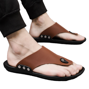 En stock, livraison rapide, léger, dessus en cuir PU, antidérapant, confortable, doux, imperméable, respirant, grande taille, homme, été, plage - Product Image 4