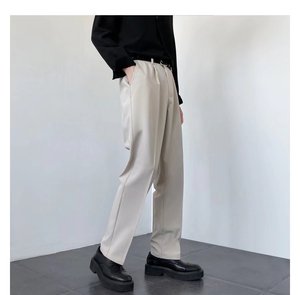 <span class=keywords><strong>Pantalon</strong></span> de <span class=keywords><strong>costume</strong></span> à jambes larges pour hommes, style coréen, coupe ample, jambe droite, blanc, décontracté, printemps-automne - Product Image 4