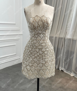 <span class=keywords><strong>Abito</strong></span> <span class=keywords><strong>da</strong></span> Sera Lussuoso <span class=keywords><strong>da</strong></span> Ragazza per Feste Reali Senza Spalline Senza Maniche con Perline e Cristalli Lavorati a Mano <span class=keywords><strong>Abito</strong></span> <span class=keywords><strong>da</strong></span> <span class=keywords><strong>Sposa</strong></span> <span class=keywords><strong>Corto</strong></span> - Product Image 6