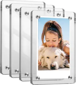 Frigorífico Magnético Instax Mini Acrílico Molduras 2x3 Acrílico Polaroid Picture Display Frame Magnético