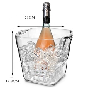 Nhựa hình vuông Xô đá người bảo trợ Tequila Vodka Champagne Cooler xô xô đá với tải đôi xử lý tai - Product Image 4
