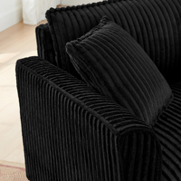 Fauteuil paresseux avec dossier et coussin d'assise moelleux, idéal pour le salon et la chambre - Noir