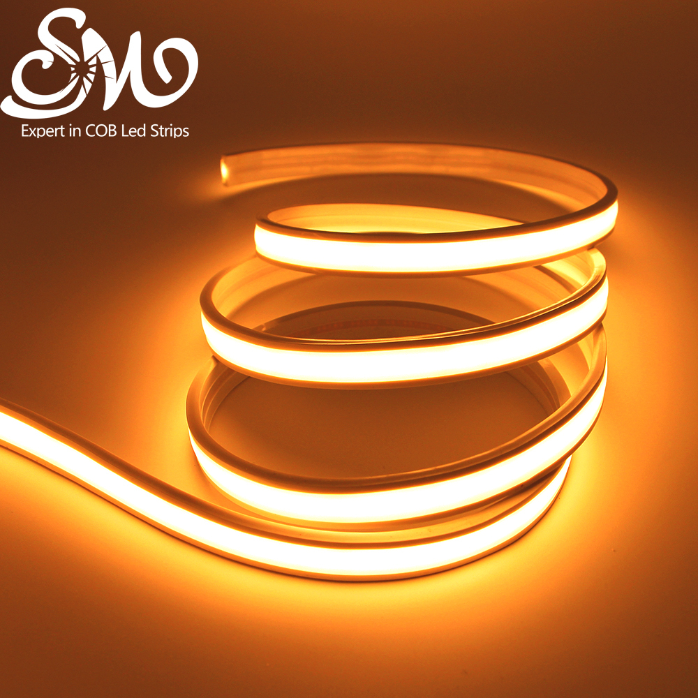 Dotless 24V COB LED Strip Light IP68 Waterproof 480 LEDs/m High CRI 90+ Flexible Linear Tape for Outdoor Landscape Lighting