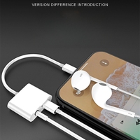 Adaptateur audio 2in1 pour casque Offre Spéciale d'usine avec prise jack 3.5mm et convertisseur d'adaptateur de répartiteur d'écouteur de port de charge pour Iphone
