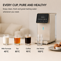 Distributeur d'eau riche en hydrogène 200G avec filtration RO, stérilisateur UVC, purificateur alcalin multi-températures pour comptoir, usage domestique, blanc