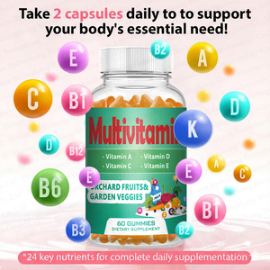 Complément nutritionnel quotidien, gommes multivitaminées pour hommes et femmes, vitamines et minéraux en gommes, gommes multivitaminées pour adultes - Product Image 2