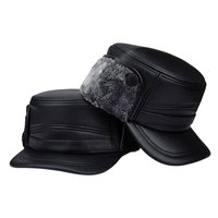 Cálido regalo de invierno estilo callejero común PU gorra de béisbol de cuero protección para los oídos hombres mayores regalo de Navidad de Acción de Gracias