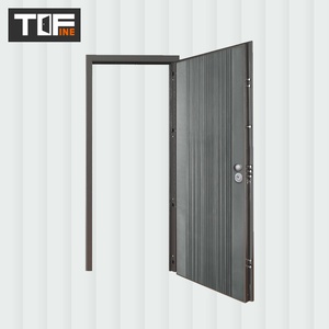 Blanc antivol italie chinois occidental Double feuille forme Led blindé acier sécurité verre métal <span class=keywords><strong>porte</strong></span> d'entrée pour <span class=keywords><strong>appartement</strong></span> - Product Image 2