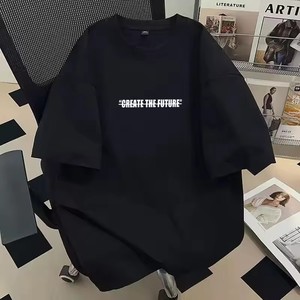Camiseta de Verano para Hombre, Estilo Nuevo, Talla Grande, Manga Corta, Estilo Vintage, Moderna, de Algodón Puro, Corte Holgado - Product Image 3