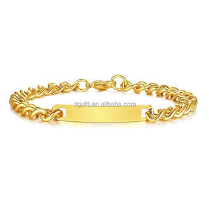 Bracelet barre gravé personnalisé argent 18K <span class=keywords><strong>or</strong></span> rose noir acier inoxydable <span class=keywords><strong>gourmette</strong></span> Bracelet bijoux <span class=keywords><strong>gravure</strong></span> femmes hommes - Product Image 5