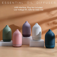 Difusor de Aroma Ultrasónico de Cerámica, Humidificador Inteligente, Portátil, Alimentado por USB 5V, Temporizador, Luz Cálida, Gran Capacidad, Minimalista