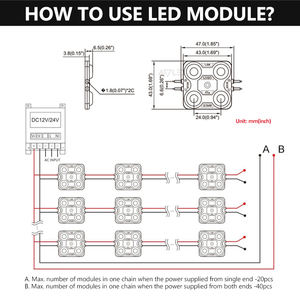 Módulo LED de Retroiluminación de 170 Grados, 2835, 150lm/w, Inyección, Impermeable IP67, 12V CC, 2W, 4 Chips, para Letras de Canal, Venta al Por Mayor 2026 - Product Image 4