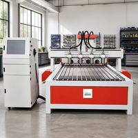 Router CNC Multicabezal Eficiente y Económico para Procesamiento de Madera con Sistema de Control DSP y Dispositivo Rotatorio, 2/4/6 Cabezales