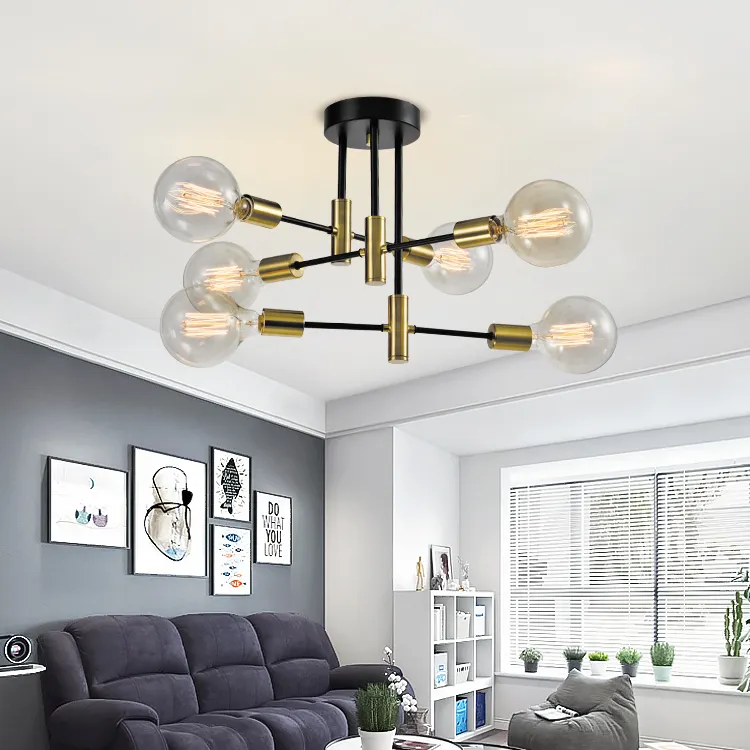 Energy Saving Black Gold Indoor Decoration Glass E26 Bubble Hanging Ceiling Light