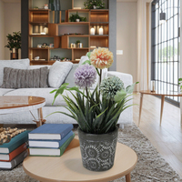 Flores Artificiales en Maceta de Alta Simulación, Diseño Moderno, Ecológicas, Duraderas, Decoración para Jardín Interior y Exterior