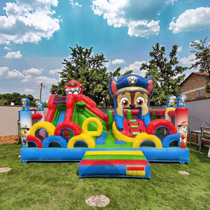 19.6ft yuedong Inflatable Combo trượt nhà bị trả lại những trở ngại nhảy công viên Dual Lane trượt - Product Image 1