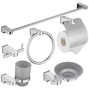 Nuovi set di 6 pezzi solidi set di Hardware per il bagno a parete in alluminio solido per lo spazio Include portasciugamani portasciugamani per portasciugamani - Product Image 2
