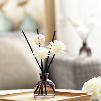 Diffuseur de Parfum d'Ambiance à Huile Essentielle avec Bâtonnets Fleurs pour Maison Bureau Salle de Bain 50ml
