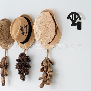 Porte-chapeaux mural en bois massif, support de présentation pour chapeaux de cowboy, rangement polyvalent et durable pour chambre et salon - Product Image 2