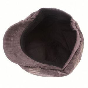 Boina Octogonal Estilo Británico de Pana de 8 Paneles para Primavera, Otoño e Invierno, Gorra Newsboy Literaria Juvenil para Hombres y Mujeres, Moda y Vestir - Product Image 4