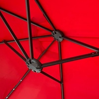Nouveau design Parasol LED solaire d'extérieur 15 pieds, grand parasol de patio, de jardin ou de véranda, double face, avec table intégrée