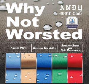 Tissu de remplacement pour table de billard Andy 600T Series 9FT, durable, imperméable, multicolore, tissu à vitesse rapide - Product Image 2