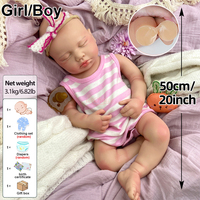 Poupées Reborn en Silicone Réalistes Personnalisées 20 pouces, Bouche Ouverte, LouLou, Détail des Veines Cutanées, Faites à la Main, Muneca Reborn, Vente en Gros pour Cadeau de Noël
