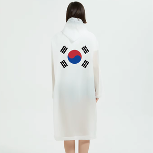 National Flag Print EVA Waterproof Reusable Raincoat for Women &amp; <strong>Men</strong> with Hood Emergency for <strong>Poncho</strong> Outdoor Travel Eco-Friendly - Product Image 3