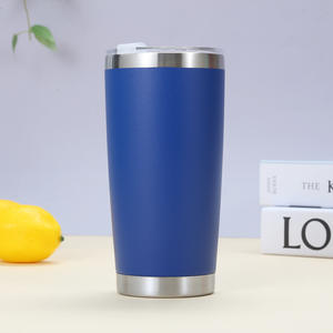 Gobelets isothermes de voyage 20 oz en acier inoxydable à double paroi, isolés sous vide, revêtement poudré, avec couvercle, compatibles avec les porte-gobelets de voiture, vente en gros - Product Image 2
