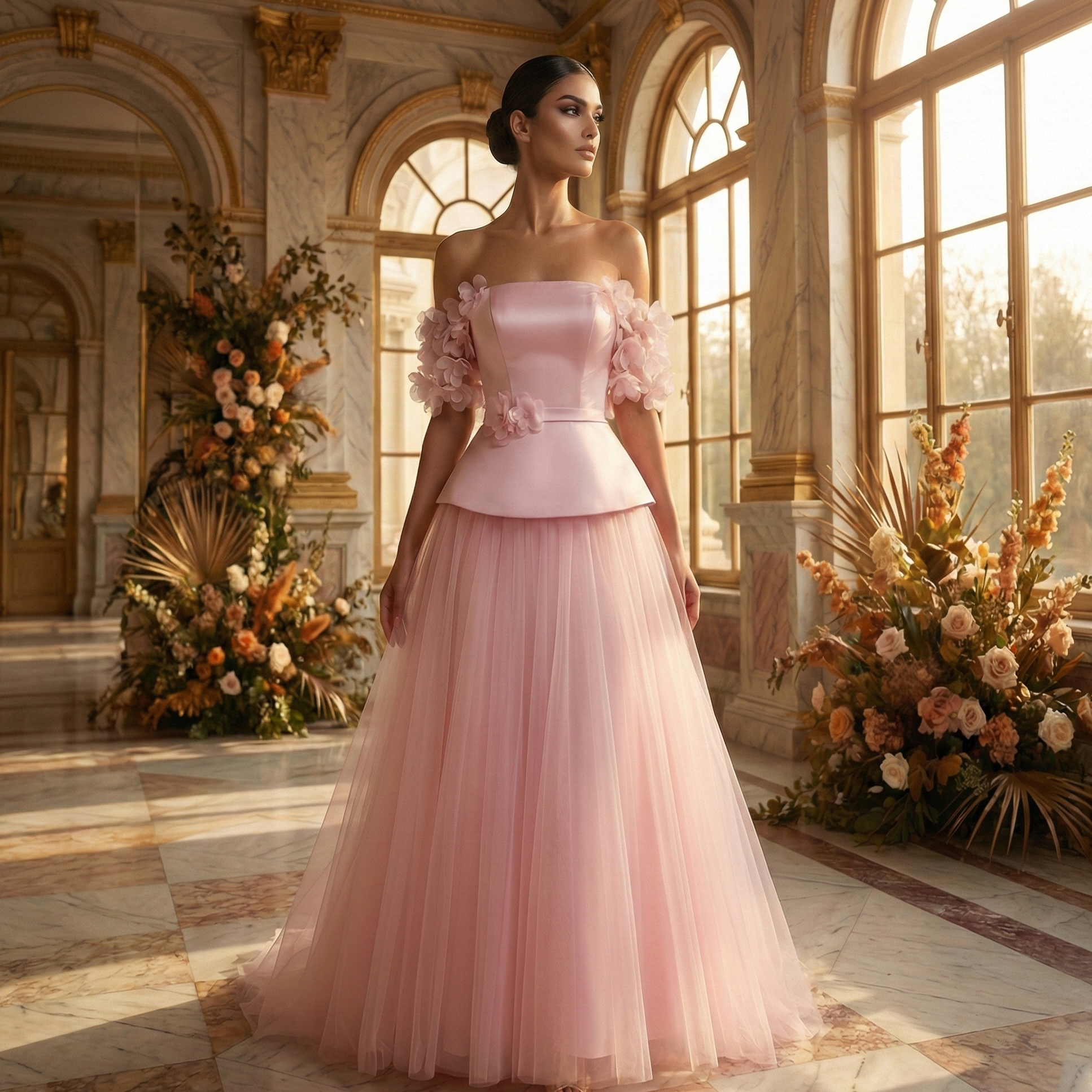 Off Shoulder Wedding Dresses - Tulle Bridal Gowns - Elegant Design